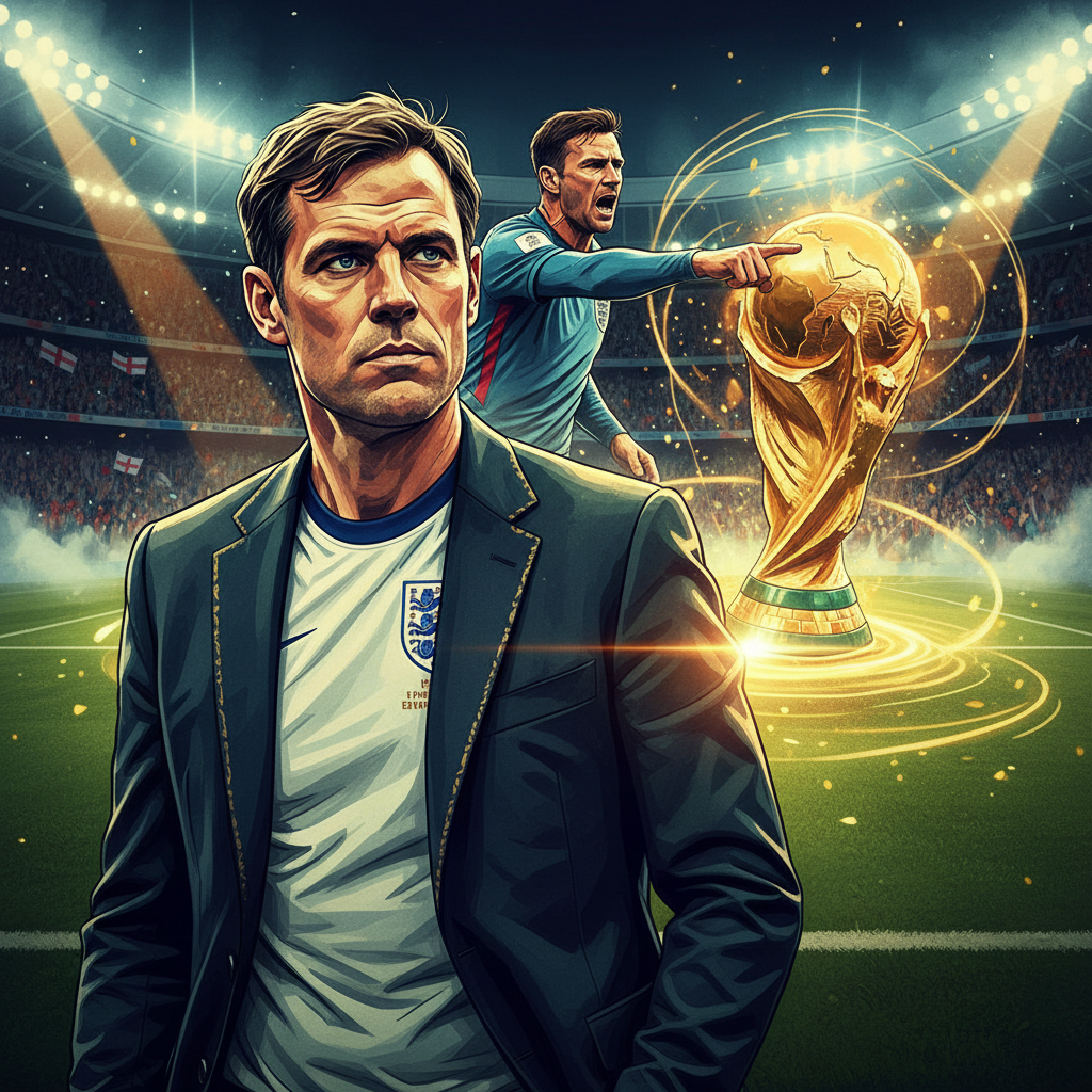 开云体育专题封面：英格兰主帅图赫尔在2026世界杯赛场边指挥战术